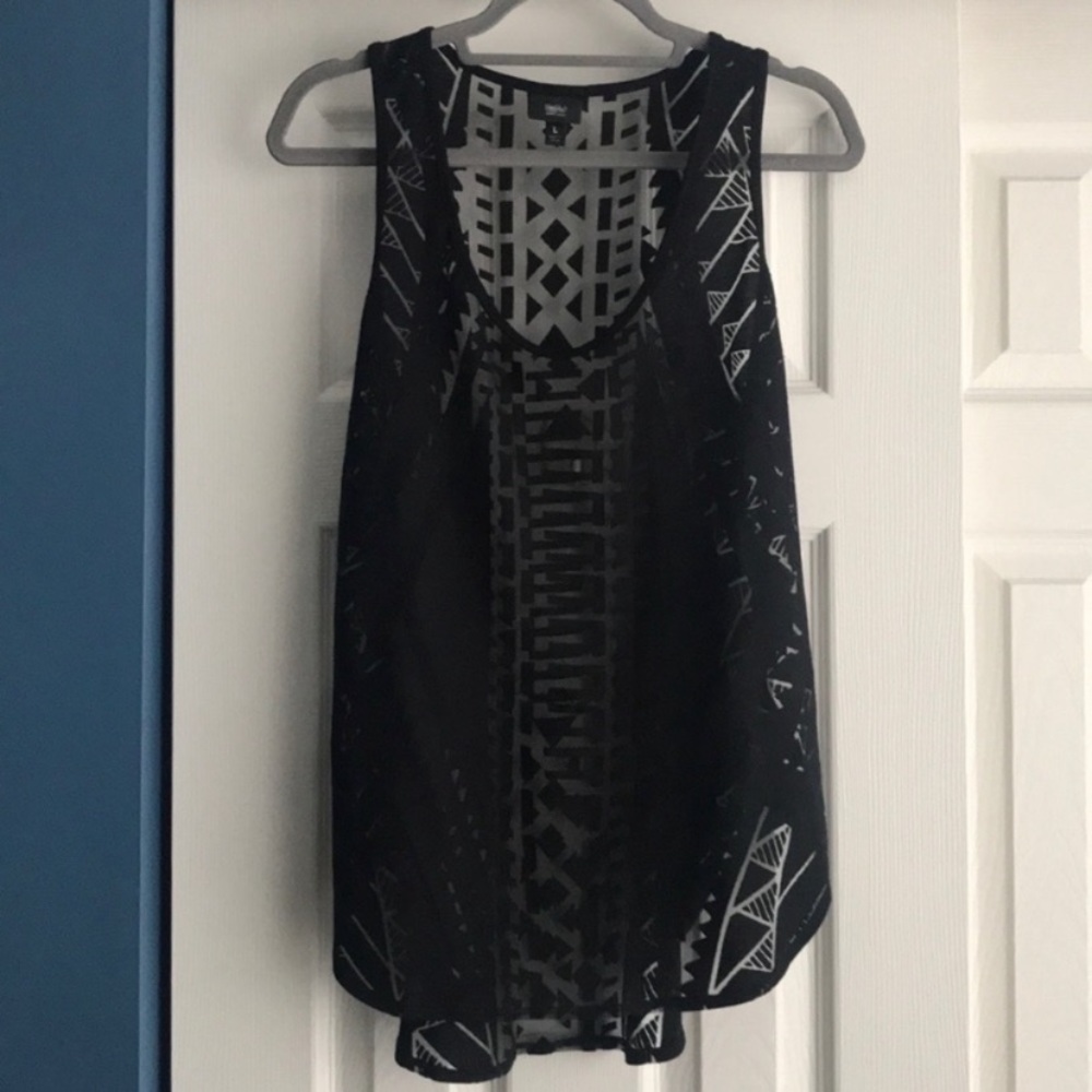 Black sheer tank top